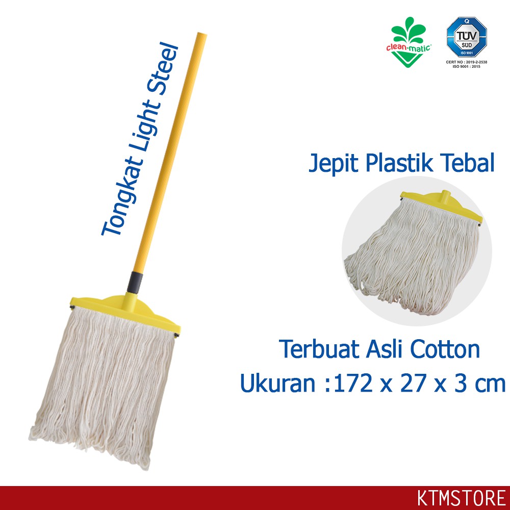 Alat Pel Lantai Wide Mop Pel Cotton Cleanmatic 180318 Wide Mop