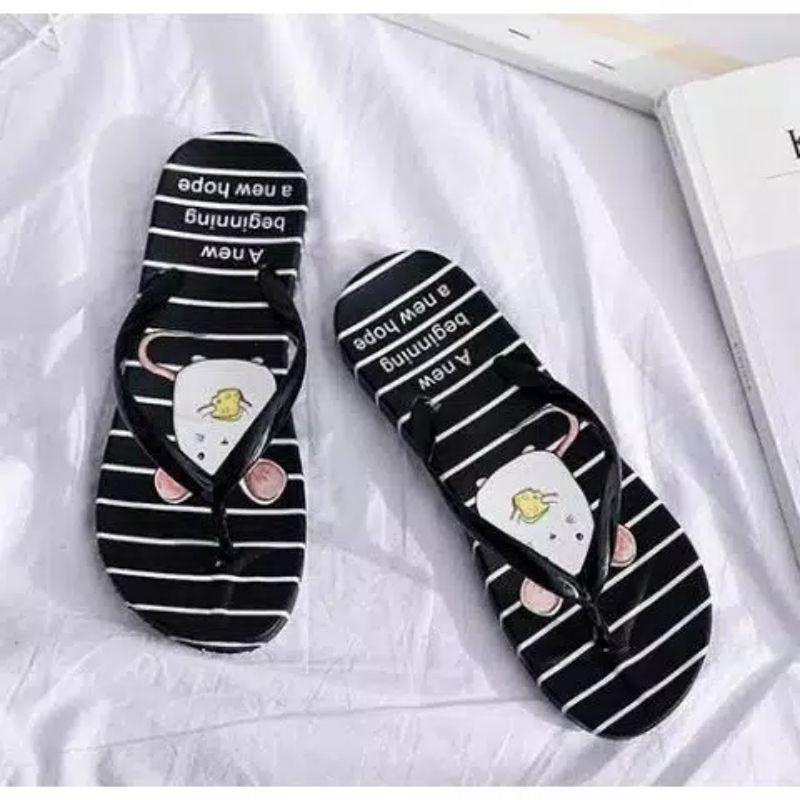 SANDAL JEPIT WANITA MOTIF MOUSE SALUR