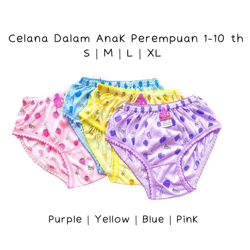 1 Lusin CD Celana Dalam Anak Perempuan Cewek Lusinan / Boxer Anak Celana Dalam Bayi Perempuan T Buah