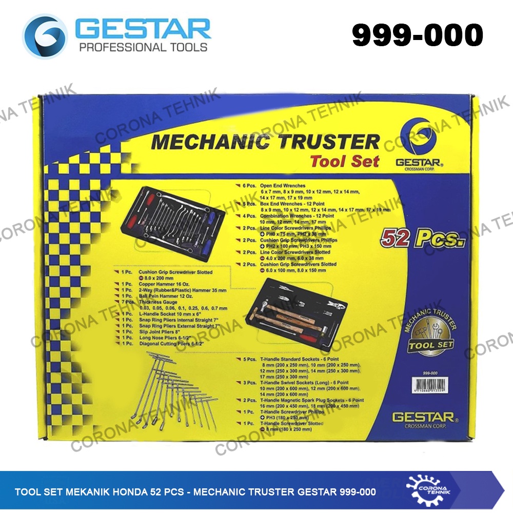 Mechanic Truster Gestar 999-000 Tool - Tool Set Mekanik Honda 52 Pcs