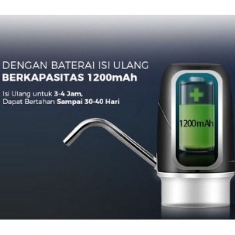 Pompa Galon Elektrik LED Recharge 2 Tombol Indikator Otomatis Pompa Galon Air mesin penyedot air galon