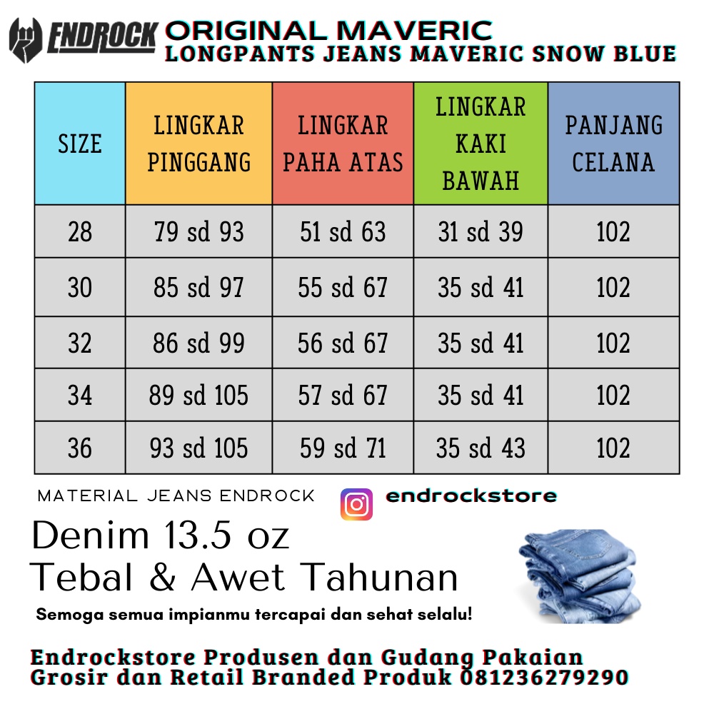 ORIGINAL jeans maveric | Celana jeans pria blue wash awet tahunan