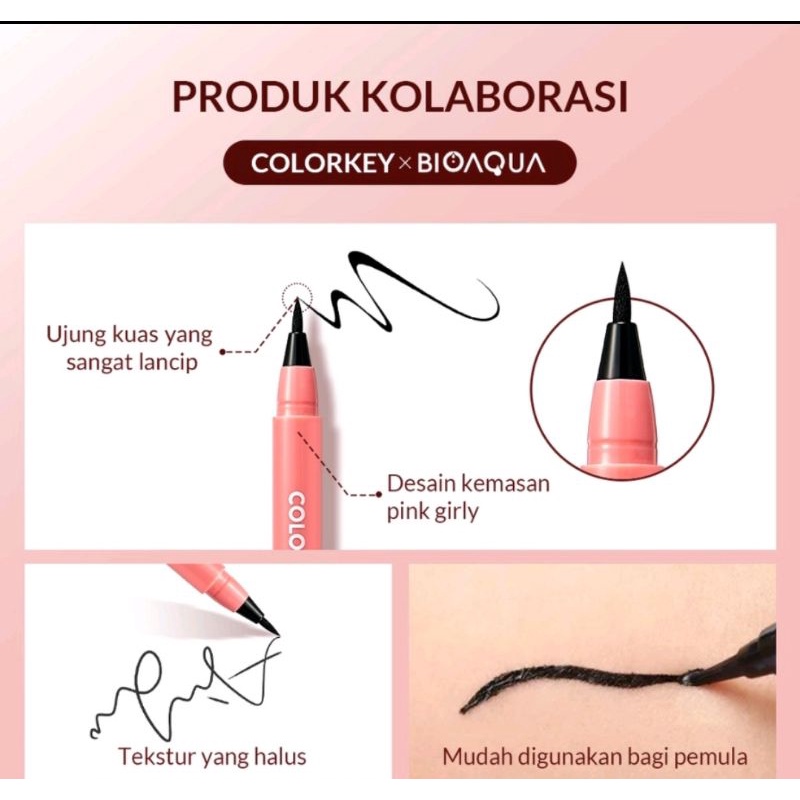 BIOAQUA X ColorKey Intense Pen Liner Waterproof Eyeliner