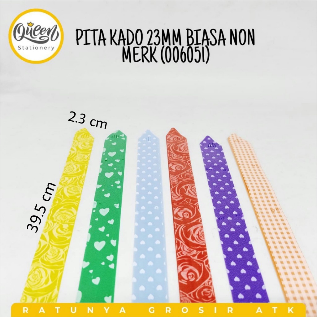 

PITA KADO 23MM BIASA NON MERK (006051) / PITA CANTIK / HIASAN PITA / PITA METALIK