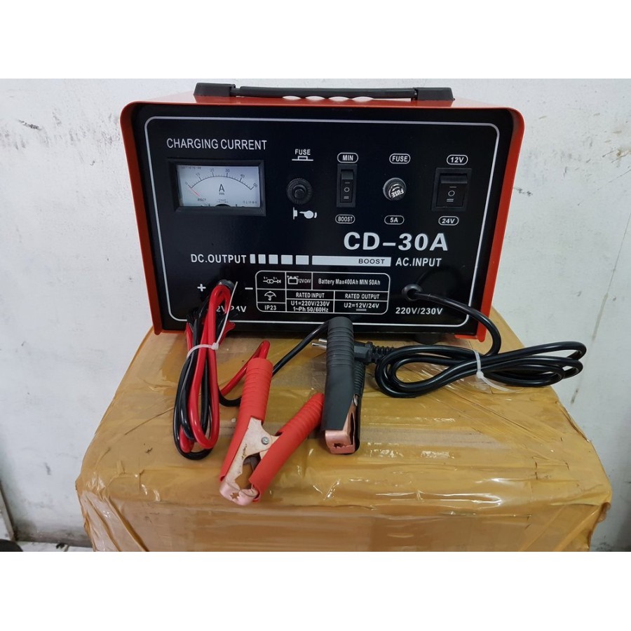 Pengecas Aki 30A Ampere Amper Charger Baterai Aki Cas Casan Accu 12v &amp; 24v Baterai Mobil Motor