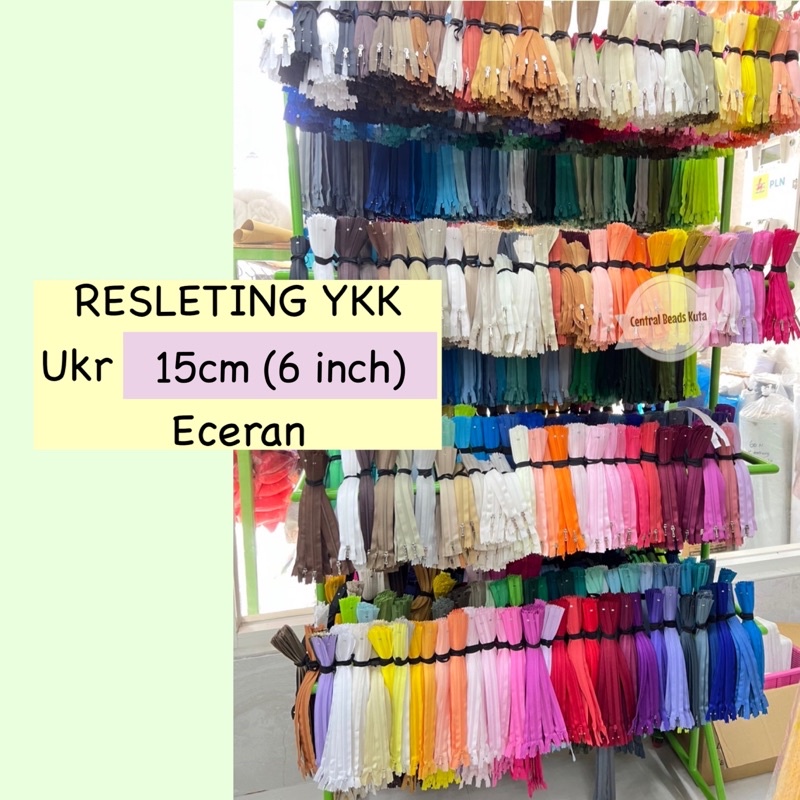 (PER PCS) RESLETING YKK CFC 6” / CFC 15cm / RESLETING PALSTIK 15cm / RESLETING BAJU / RESLETING CELA