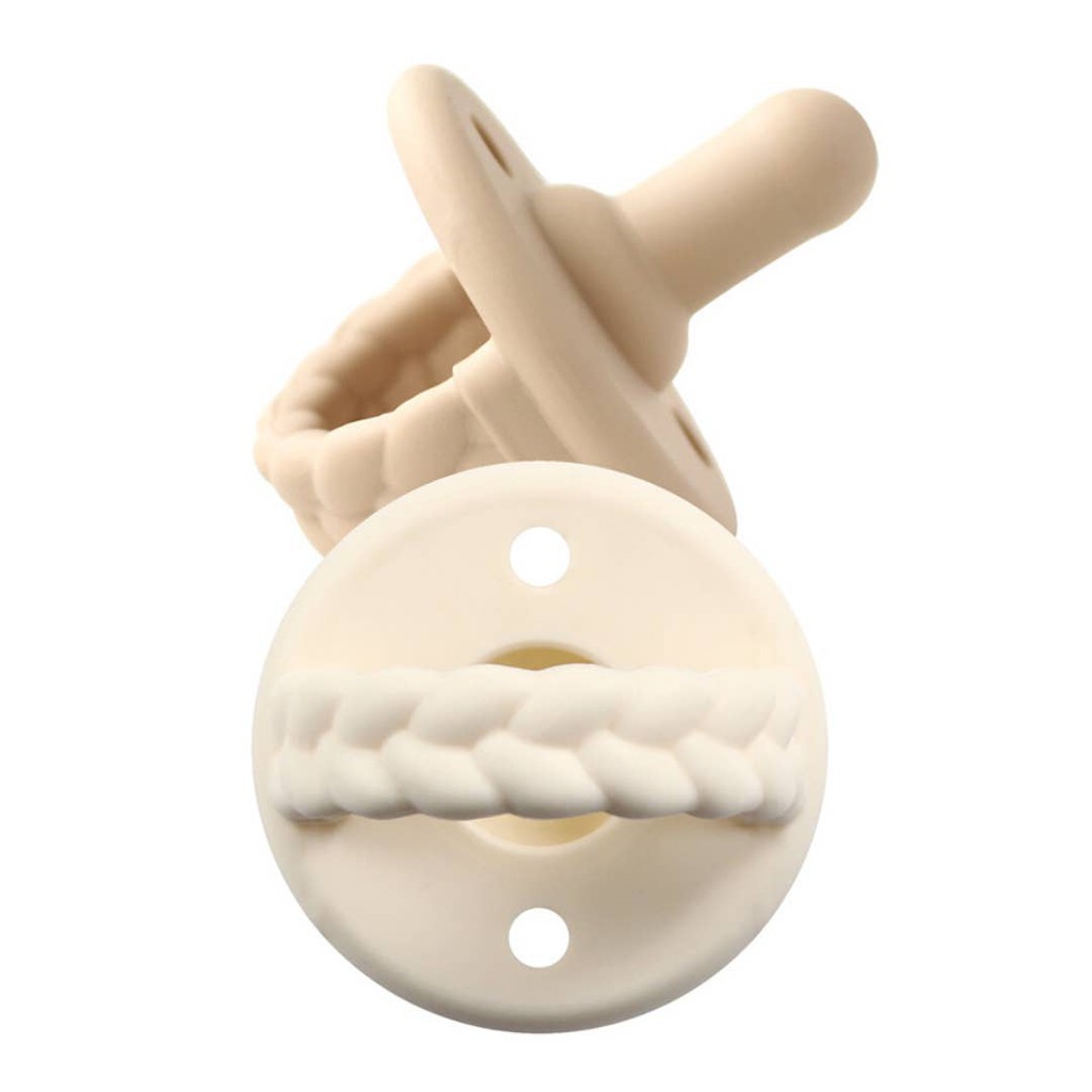 Itzy Ritzy Sweetie Soother (Package of Two) - Set of 2 Gigitan Gigi Anak Bayi Soothing Teething Toy-Buttercream Toast
