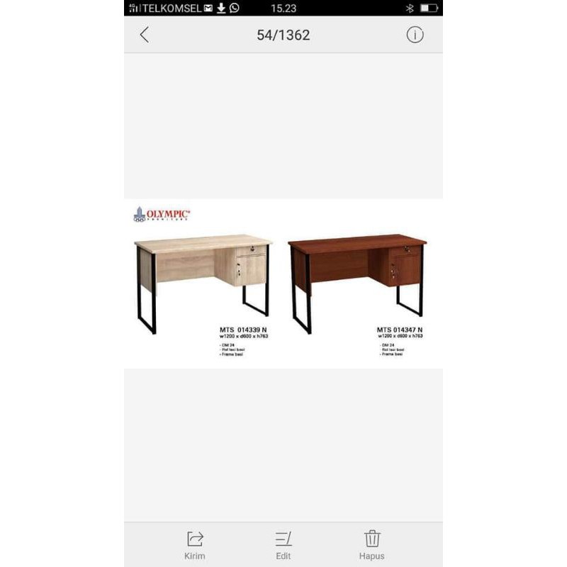 meja tulis kaki besi