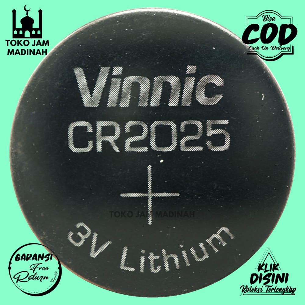 Batu Baterai Jam Tangan Vinnic CR 2025  Awet Batre Silver Original