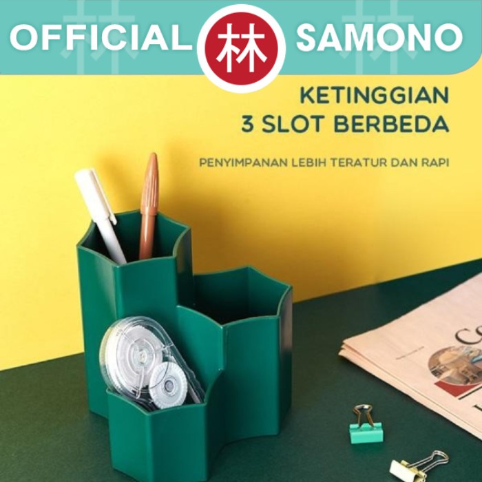 Samono SSB003 Make up Brush Holder 3 Slot Organizer Multifungsi