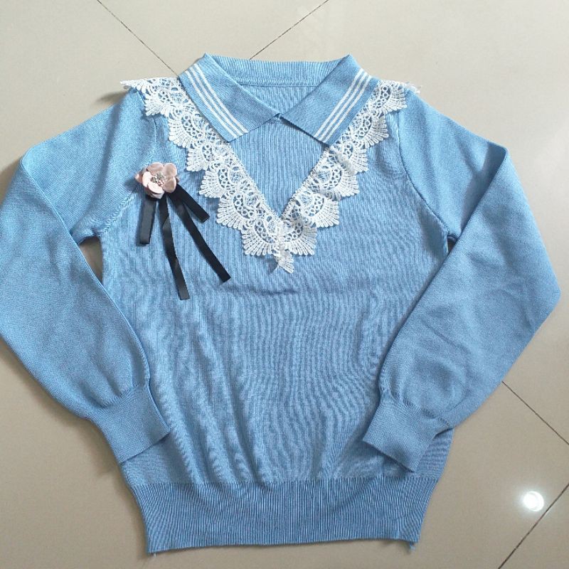 Atasan rajut renda / kucing import premium