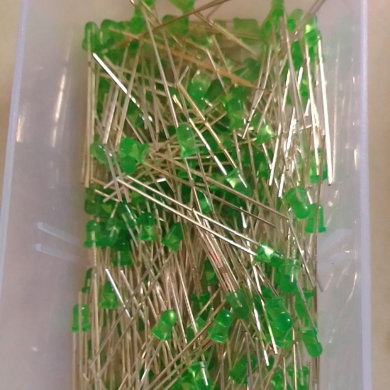 led 3mm warna hijau nyala hijau