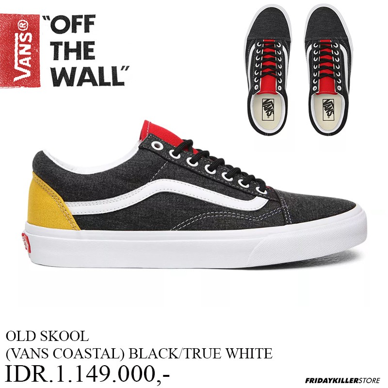 SEPATU VANS OFF THE WALL | OLD SKOOL VANS COASTAL BLACK TRUE WHITE