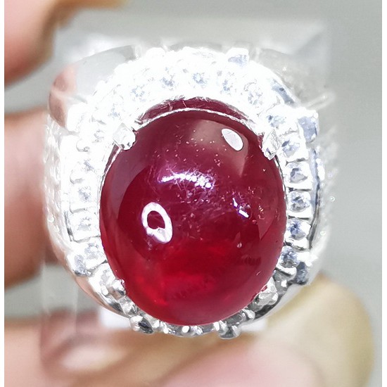 Natural Ruby Corundum Cincin Ruby Merah Delima Natural