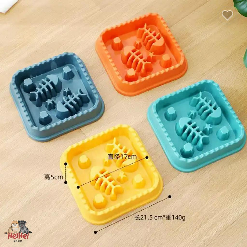 Pet Slow Feeder Bowl Fishbone - Tempat Makan Anjing Kucing Anti Sedak - Anti Gulp Pet Bowl