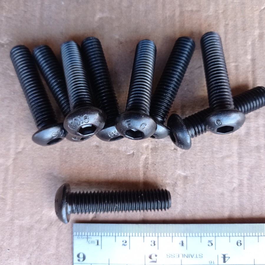 BAUT L BUTTON M8 X 35 BAJA / BAUT L M8 X 35 BUTTON / BAUT L BUTTON M8X35 BAJA HITAM / BAUT M8 / BAUT