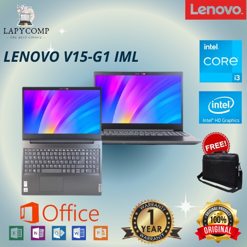 Laptop Lenovo V15-G1 - Proc Intel Core i3 Gen 10 - Layar Numlock - 1Tb Hdd + Slot Ssd M2 - 12Gb Ram Pengganti V110 Murah