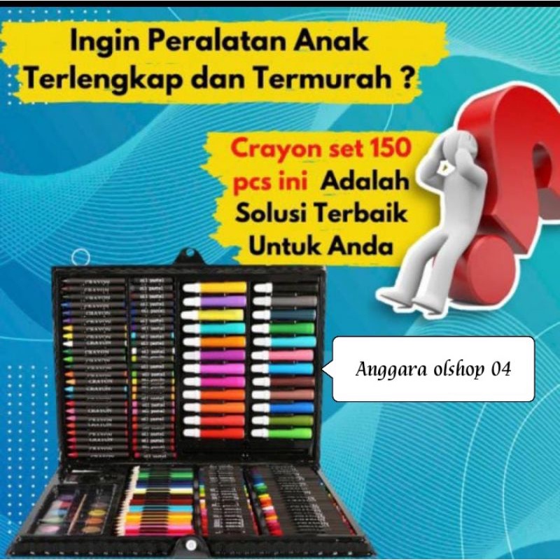 

Colouring Set Isi 150 pcs Pensil Warna Crayon Stationary Krayon Komplit Alat lukis Anak