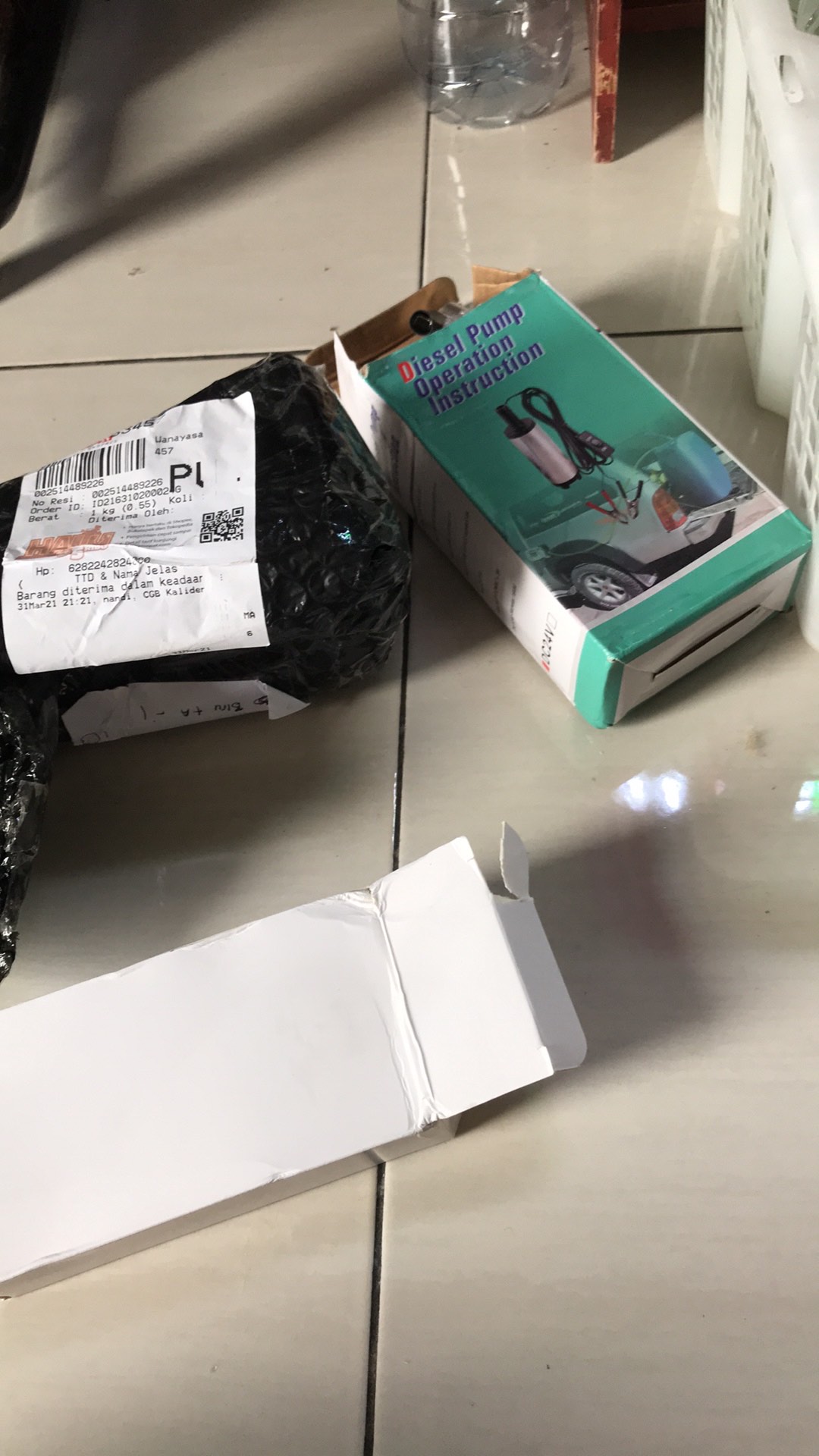 Pompa Air Celup Mini Diesel 38mm Plus Adaptor 12v 5a