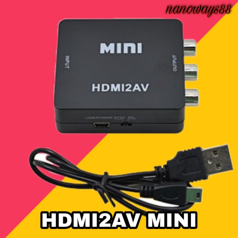 HDMI2AV mini converter HDMI to RCA AV / Mini box HDMI 2AV
