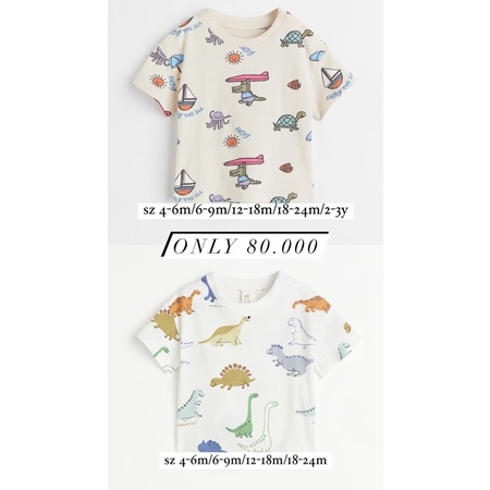 H&M SALE TSHIRT DINO FOR BOY