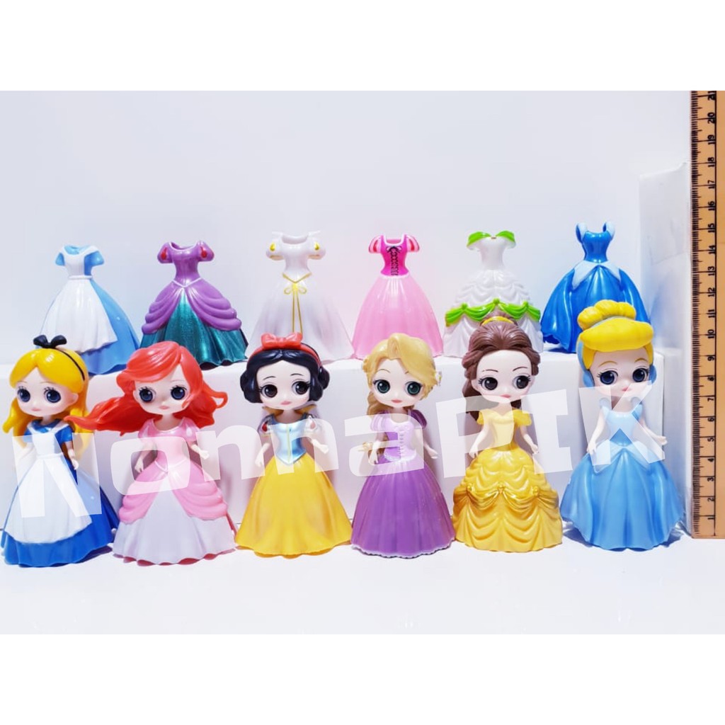 FIGURE PRINCESS CLIP ON CHIBI SNOW WHITE RAPUNZEL ARIEL BELLE