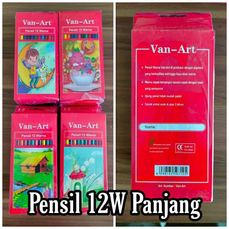 

Pensil Warna Panjang Van Art 12 Warna / 1 Set 12 Warna Panjang Van Art