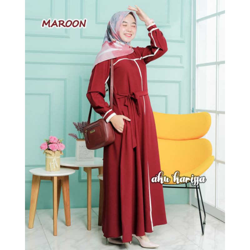 NAZUMI DRESS BAJU GAMIS REMAJA AKU KARISSA PREMIUM SIMPLE POLOS ORI CANTIK ITY CREPE BUSUI LEBARAN
