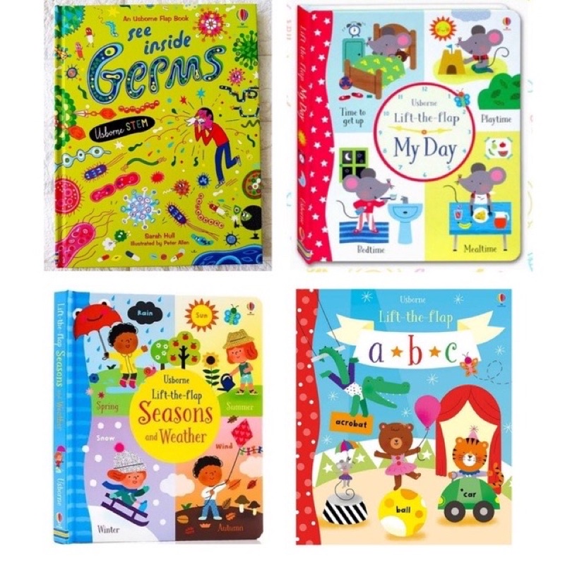USBORNE buku anak LIFT THE FLAP SIZE BESAR BEST SELLER seasons weather abc germs demolition kontruksi body works grammar usborne pop up-1