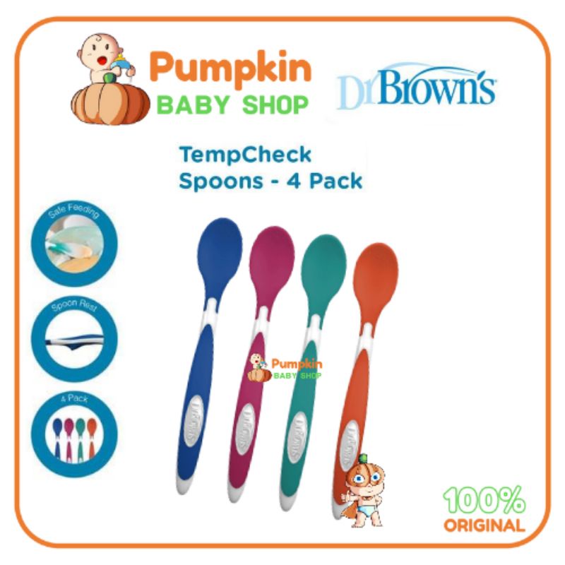 Dr Browns TempCheck Spoons 4pcs Sendok Makan Bayi