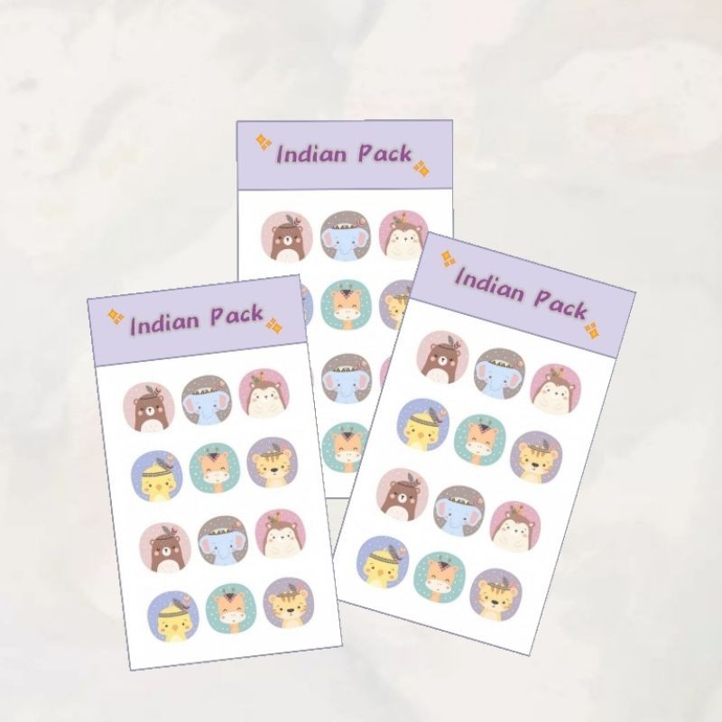 

Stiker Indian Pack Sticker Hewan Animasi
