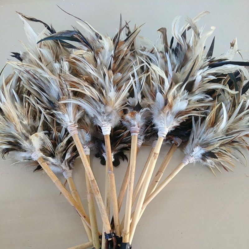 Kemoceng/sulak bulu ayam mini natural