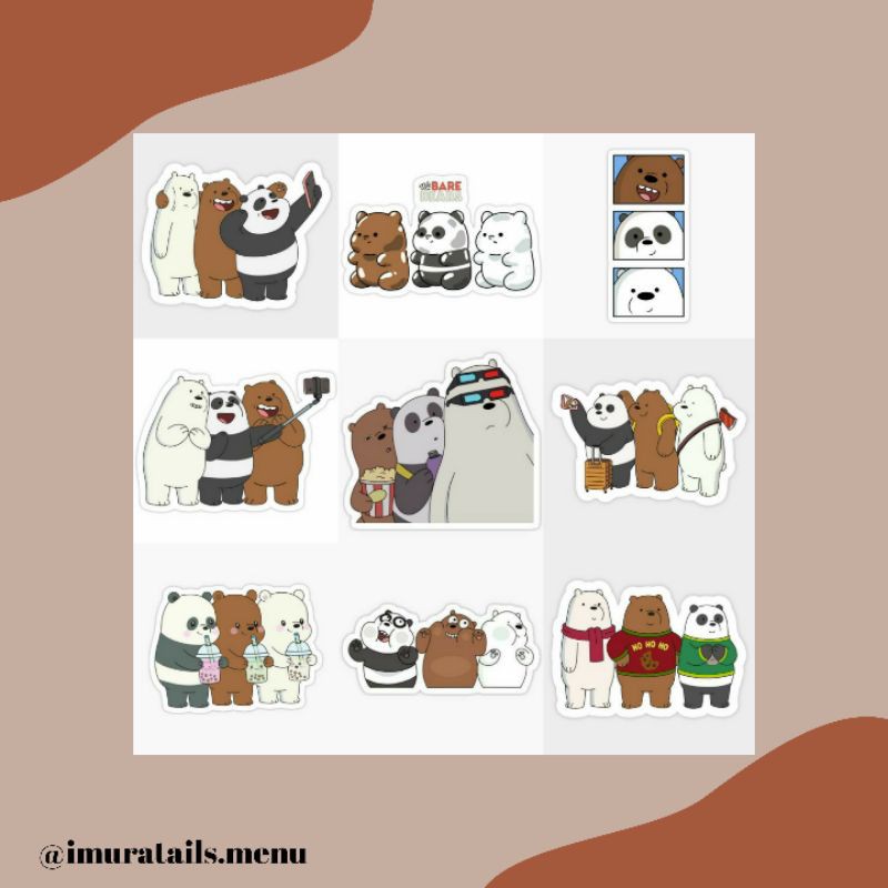 49pcs Sticker Tumblr We Bare Bears