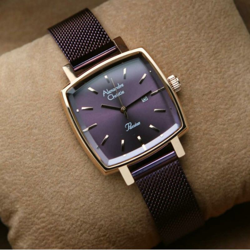 JAM TANGAN CEWEK / WANITA ALEXANDRE CHRISTIE AC 2849 PURPLE ROSEGOLD