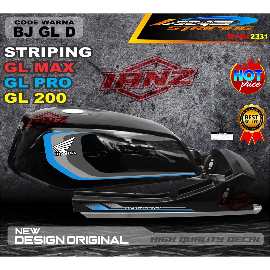 CUSTOM STRIPING GL PRO TERBARU / STIKER MOTOR GL TERMURAH / STRIPING MOTOR GL 100 / STIKER MOTOR