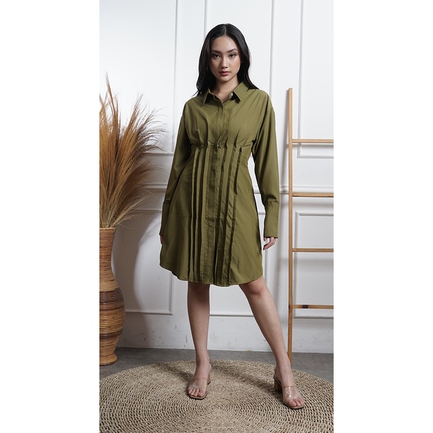 MEGUI Cassia shirt dress - Green