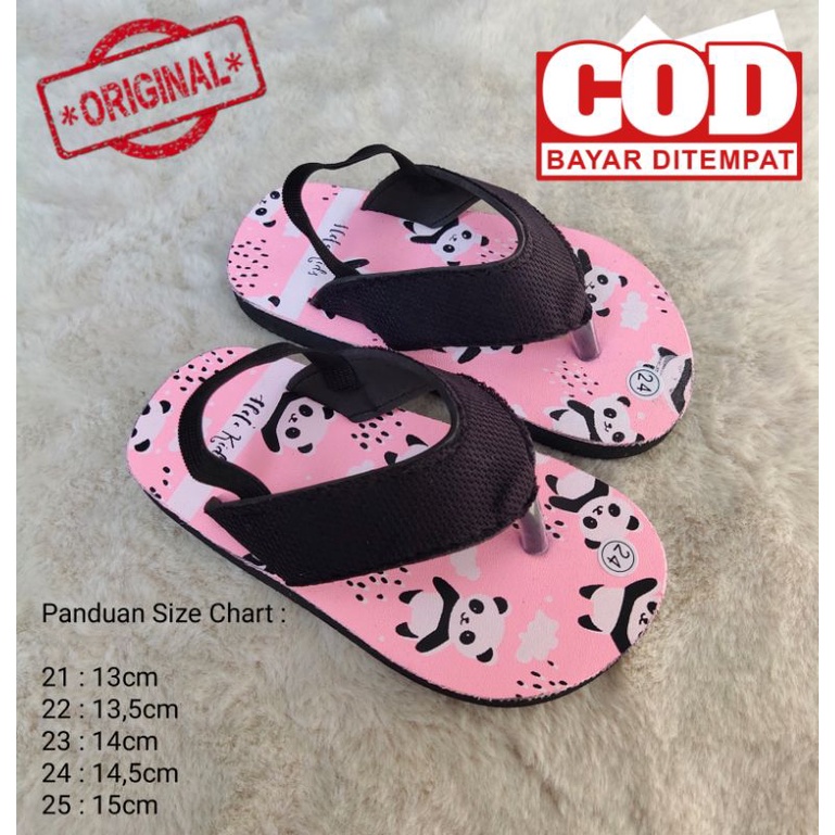 Sandal Anak Lucu - Sandal anak 1 tahun - Sandal anak tali belakang Motif Hello Panda Promo New