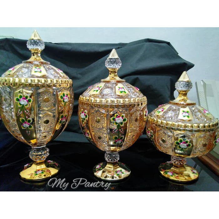toples Kristal toples kaca stoples kue glass canister crystal canister