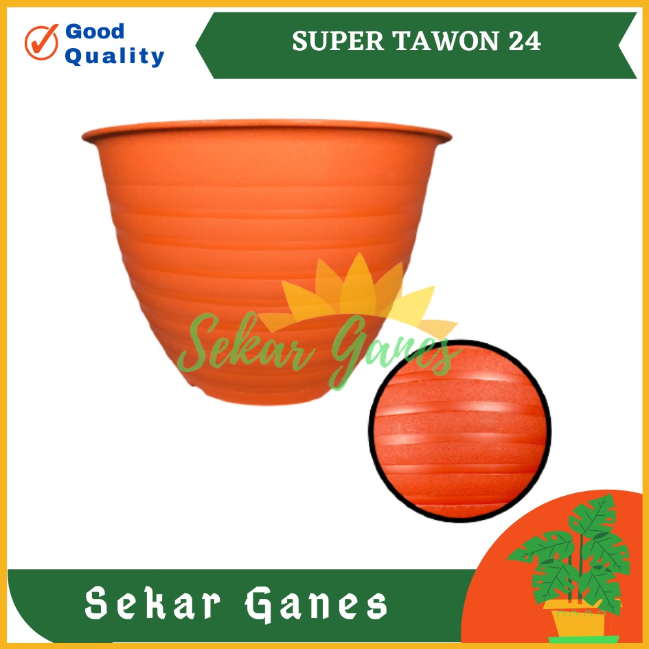 Pot Super Tawon 24 Cm Orange Garden Of Love Pot Plastik 24CM Pot Tawon Pirus 24 27 30 Tinggi Putih