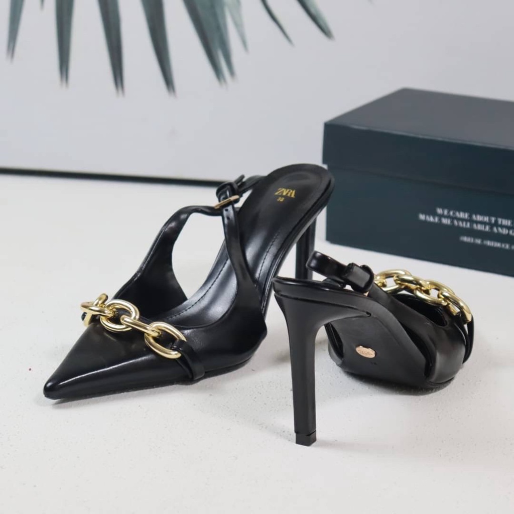 [7.7 Boombastis Sale⚡] - SEPATU WANITA HAK TINGGI ZS476 SLING BACK HIGH HEELS PREMIUM IMPORT