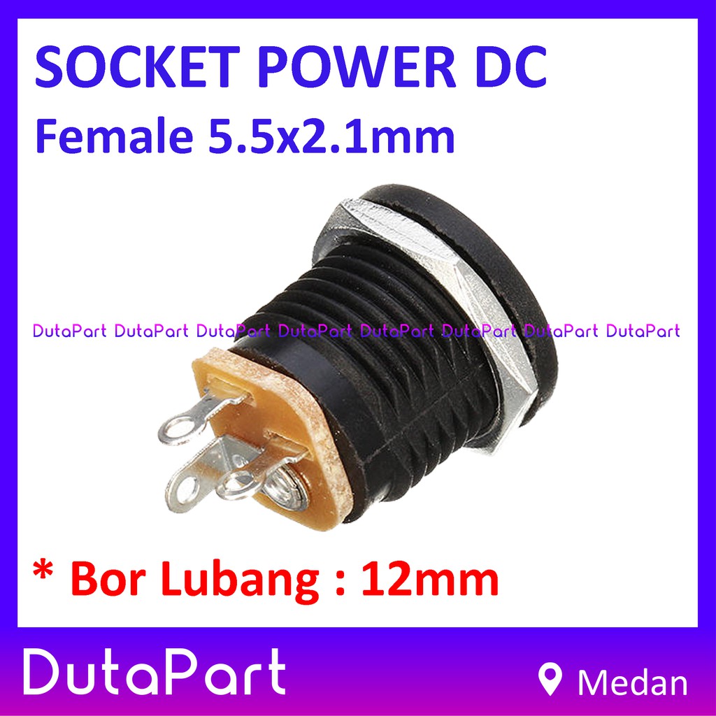 Socket DC Power Supply Female 5.5x2.1mm Panel Mount Soket Jack Betina