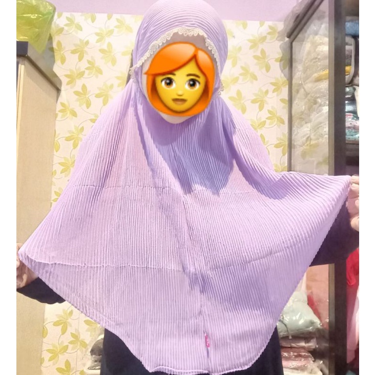 bergo plisket renda/ bergo maryam plisket