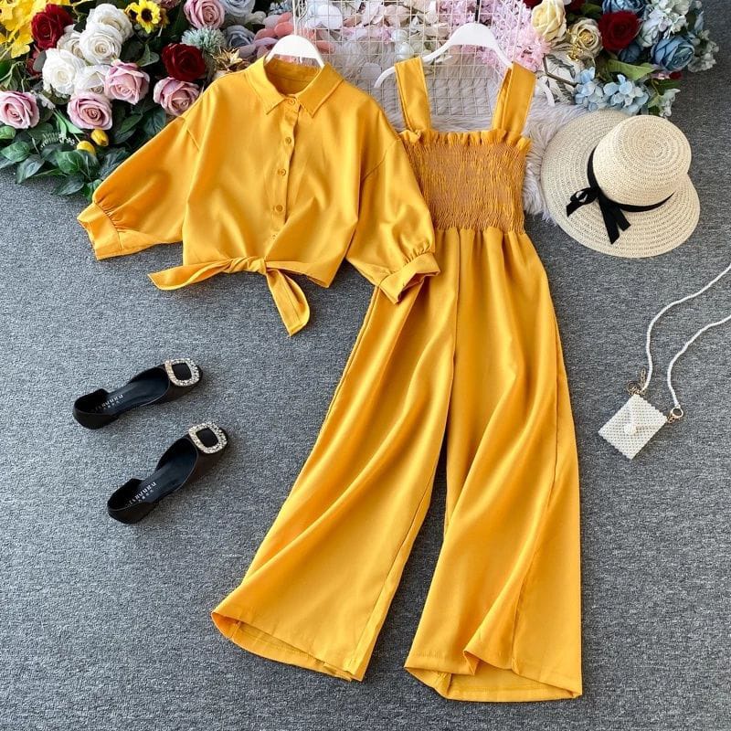 Jumpsuit Korea Style / Oneset  Ceril Jumpsuit/ Setelan Wanita Terbaru/ Setelan Korean/ Jumpsuit Korea Terlaris / Terbaru Kekinian