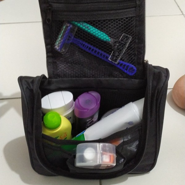 Toiletries Kit Bag Tas Mandi Toilet Gantung Kosmetik Organizer Travel Serbaguna