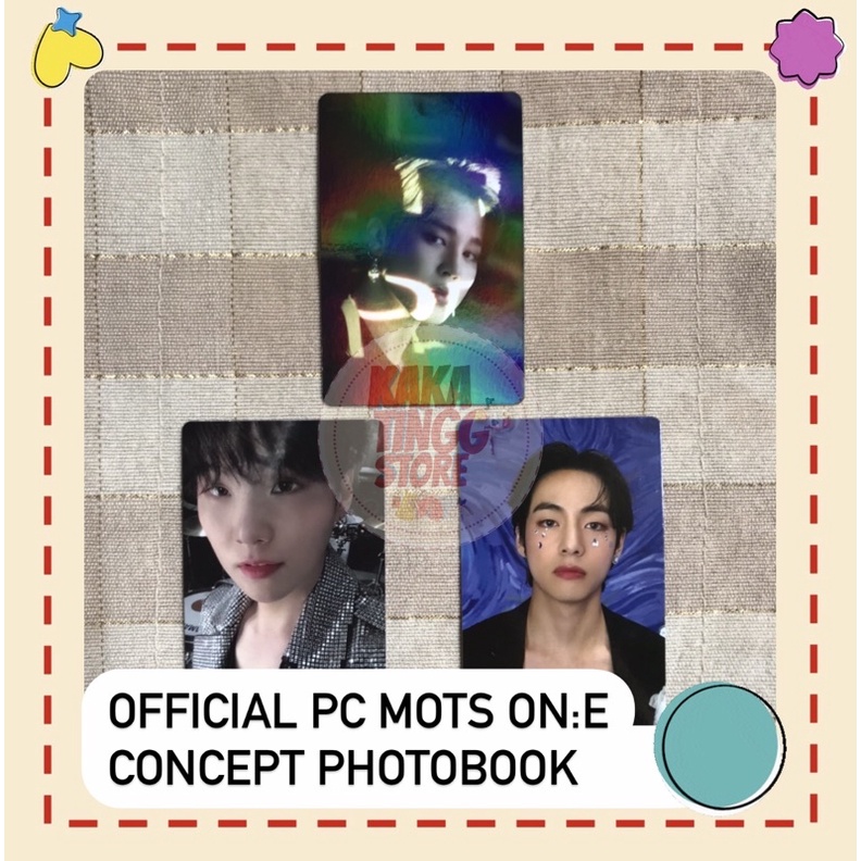 OFFICIAL PHOTOCARD RANDOM MOTS ON:E / MCB : HOLO JIMIN - ROUTE YOONGI - CLUE TAEHYUNG