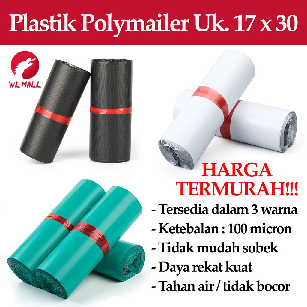 

[Uk. 17x30] Amplop Plastik Kantong Packing Olshop Polymailer