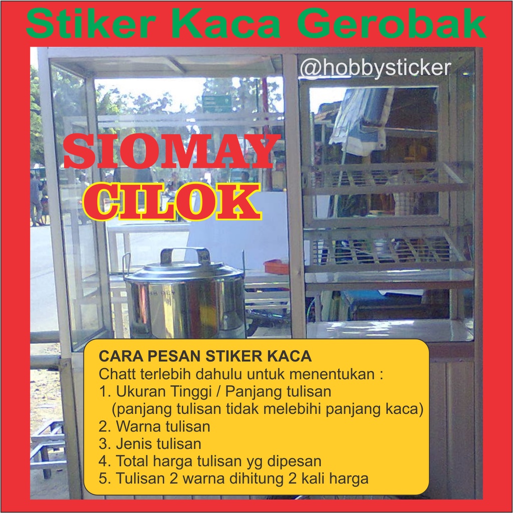 

Stiker gerobak etalase konter kaca toko kaki lima warung