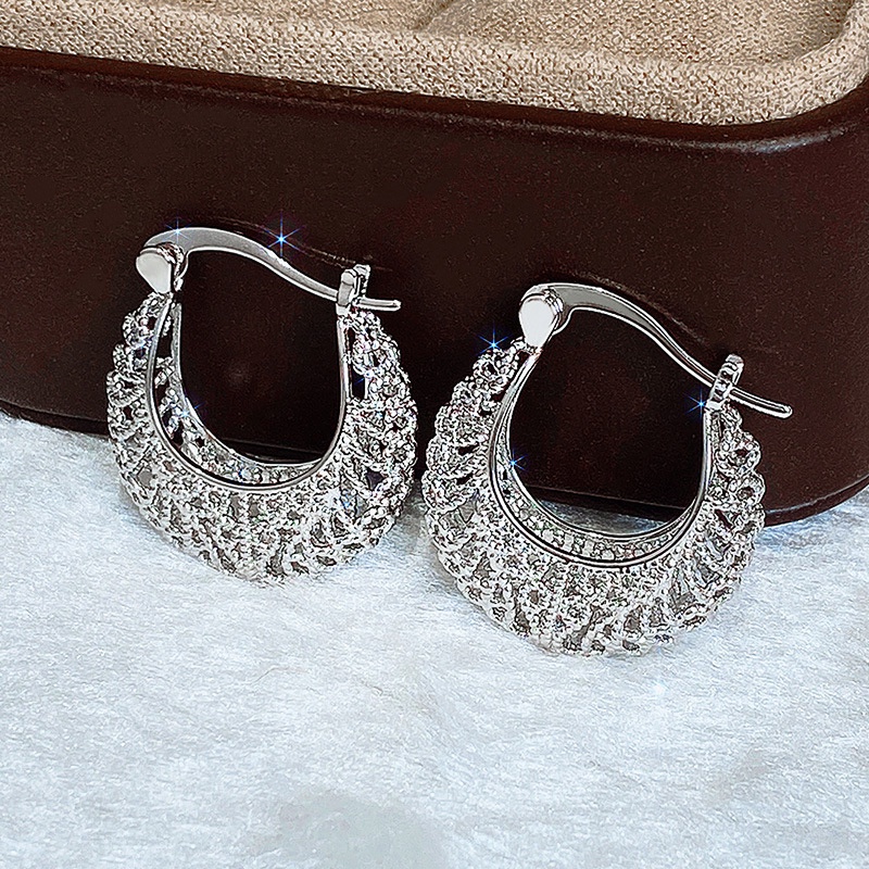 Fancyqube Anting Hoop Bentuk U Untuk Aksesoris Wanita