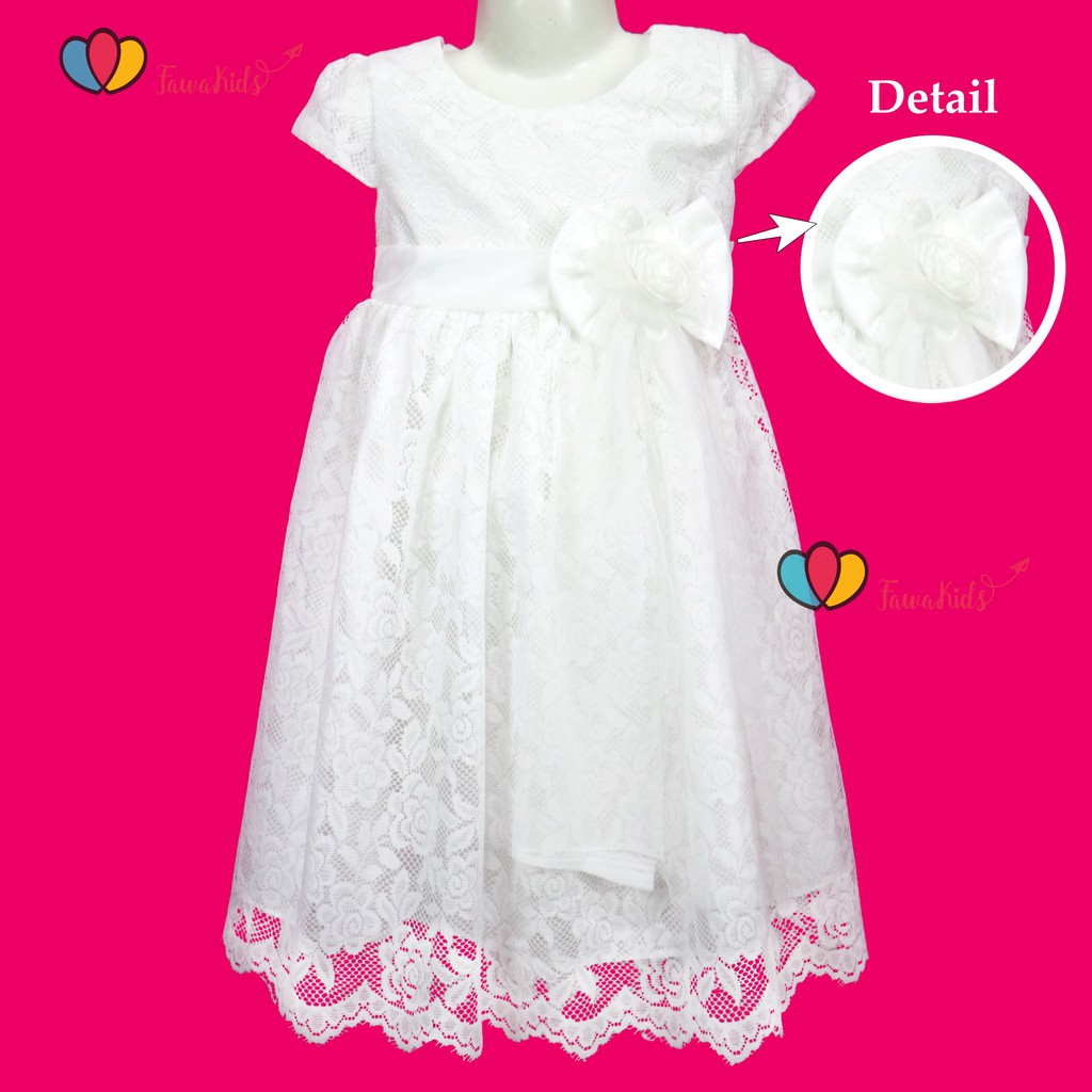 Gaun Pesta Size 7-8 Tahun / Ekspor Quality Premium Brukat Baju Anak Perempuan Dress Polos Natal Dres