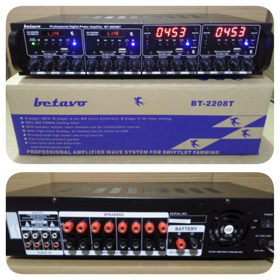 Ampli Walet Betavo BT 2208T 4 Player 8 Channell Tiap Player ada Timer